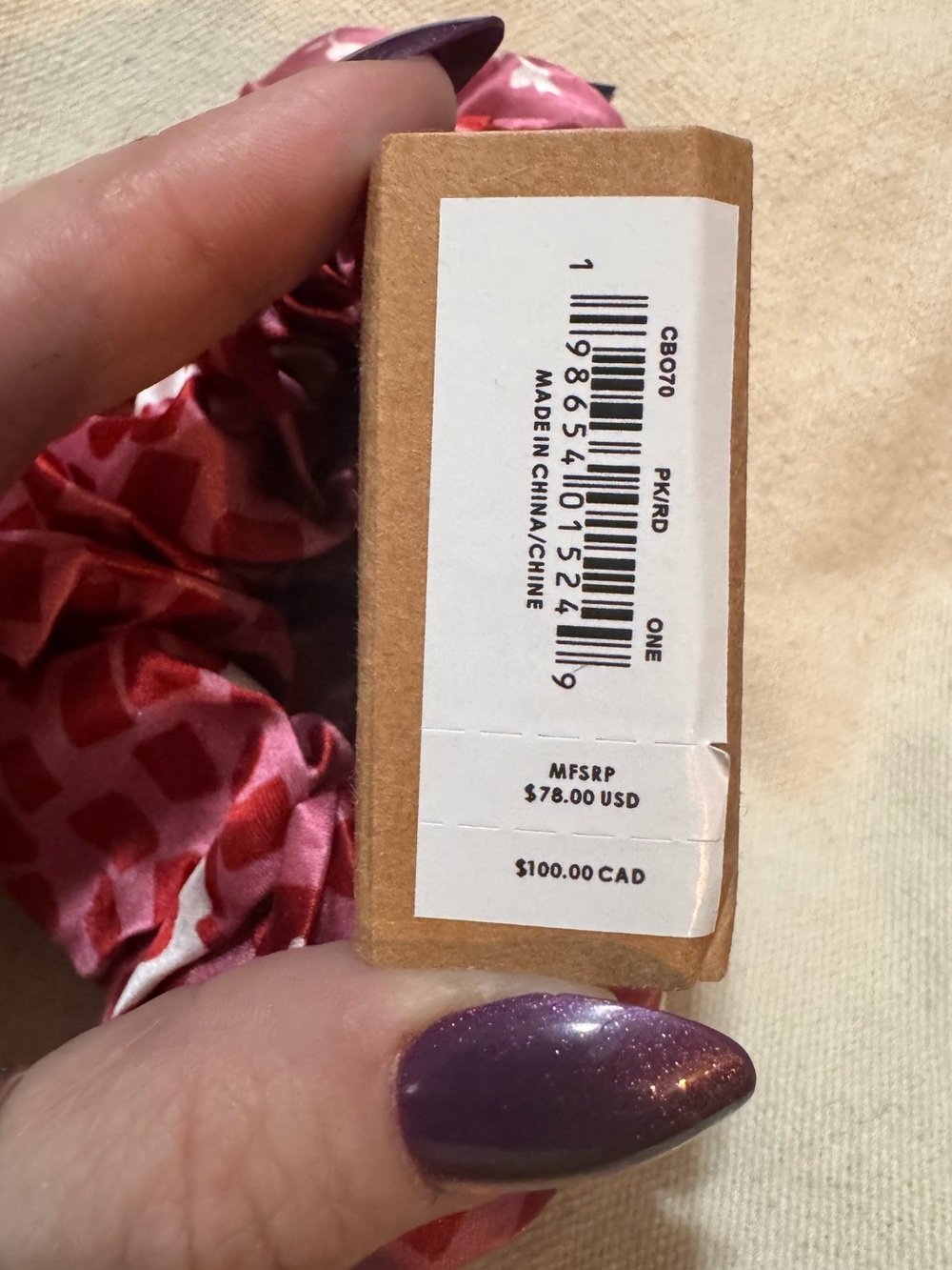 Coach CBO70 Silk-Blend Country Club Floral Print Hair Ties Pack (Pink/Red) - NWT - Picture 5 of 7